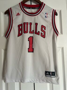 adidas Derrick Rose Chicago Bulls White NBA Team Jersey